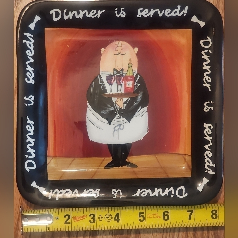 Certified International Dinner Is Served by Tracy Flickinger 8.5" sq Salad Plate - Picture 6 of 7